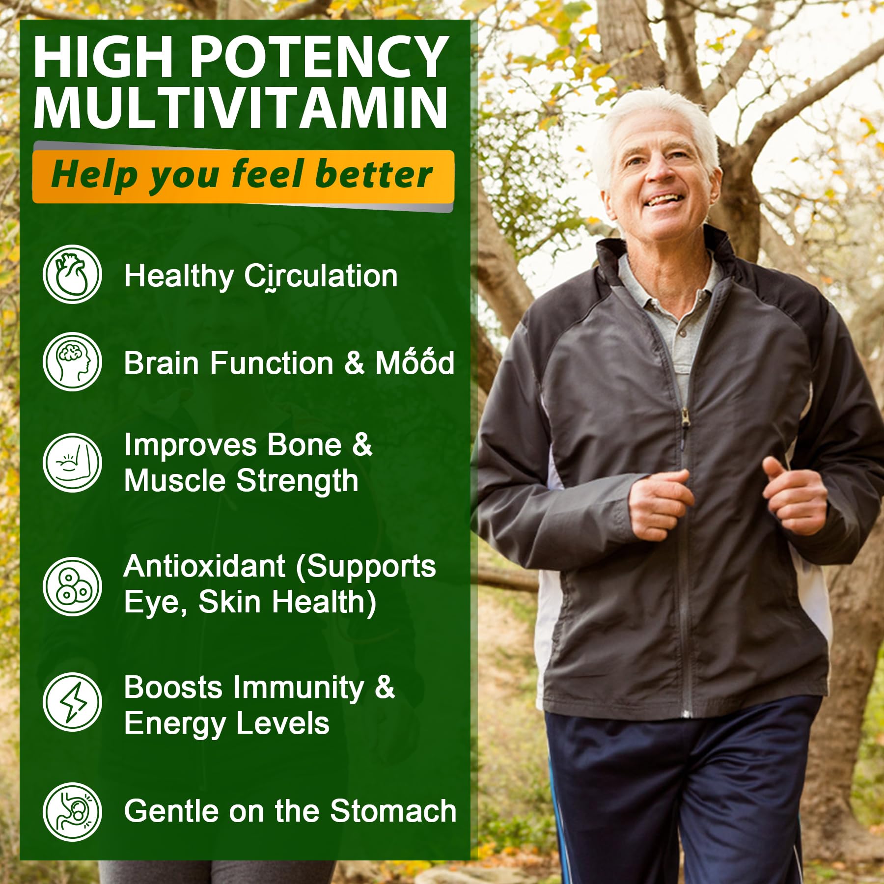 Multivitamin for Men 50 + Plus, Sugar Free Men Multivitamins Gummies w/Omega-3, Coq10, D3k2, Calcium, Magnesium, Zinc, Vitamins A, C & E, Mens Vitamins for 𝖧𝖾𝖱𝗍, Antioxidant, Brain, Bone, 60cts - Image 3