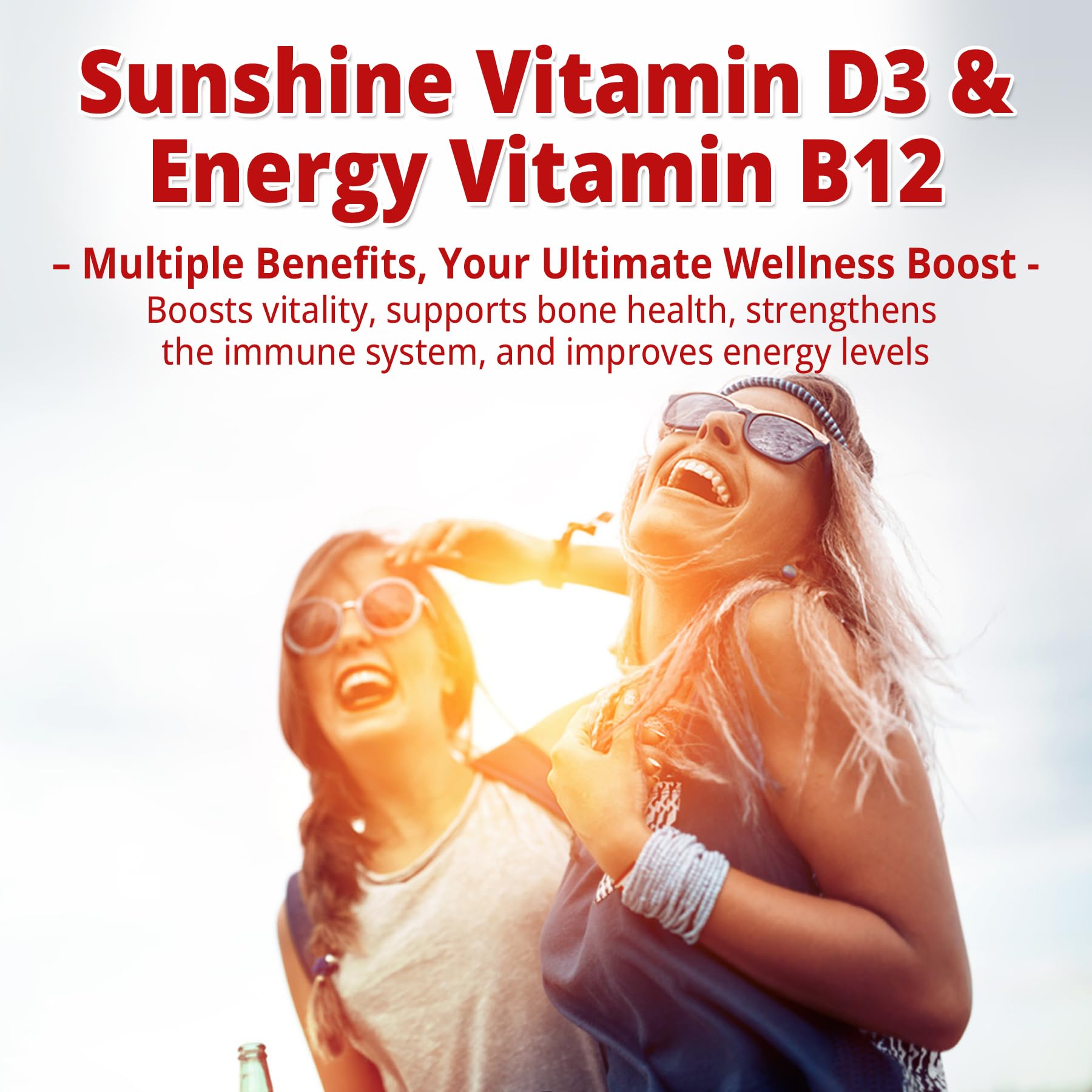 NEVISS 2Pack Vegan Vitamin D3 + Vitamin B12 Gummies, High Potency D3 5000IU & 1000 mcg Methylated B12, Vitamin D3 and B12 for Adults, Support Bone Health, Immune & Energy Supplement, 120 Count - Image 4