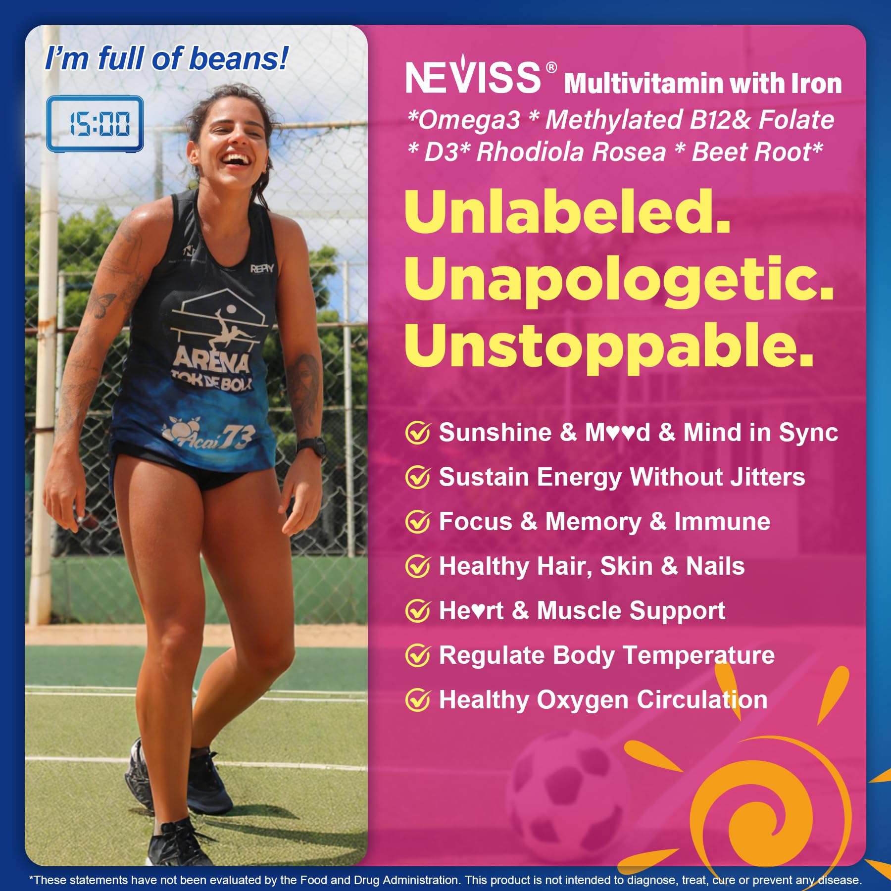 NEVISS 52-in-1 Methylated Multivitamin for Women Gummies with Iron, Omega-3, B6 B9 B12 for Day | Magnesium Glycinate, Calcium, Collagen for Night Renewal/Sleep, Womens 18 30 40 50 60 70+ AM PM Daily - Image 6