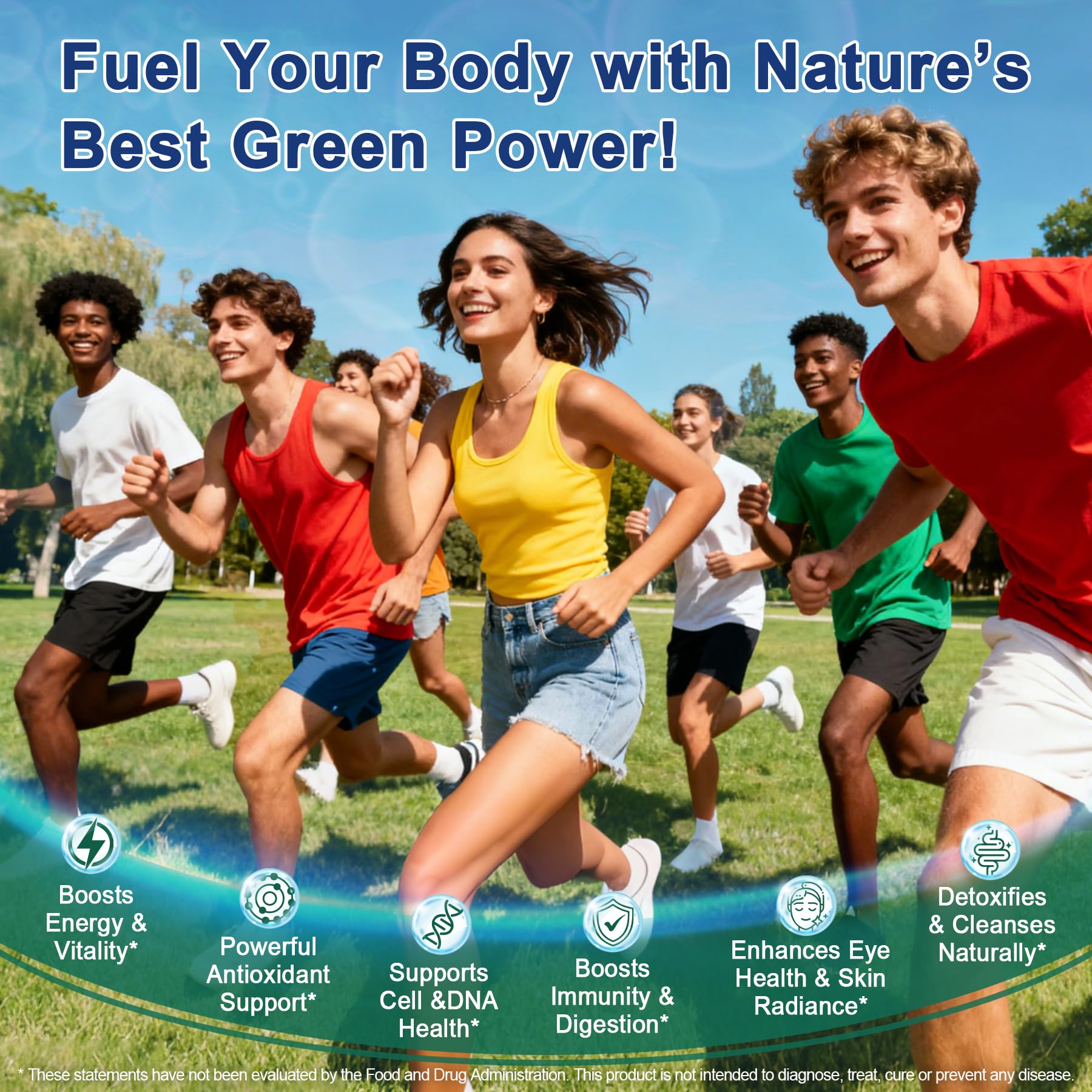 NEVISS Spirulina & Chlorella Gummies - Probiotic & Super Greens Supplement Superfood, Rich in Antioxidants, Chlorophyll, Protein, Essential Amino Acids for Cellular, Energy, Immunity & Eye, 60 Cts - Image 5